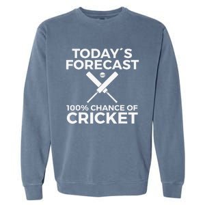 Cricket Bat Cricket Ball Indian Flag India Cricket Garment-Dyed Sweatshirt