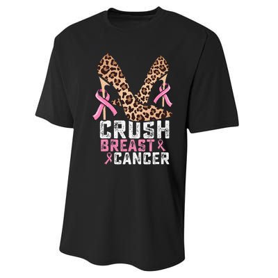 Crush Breast Cancer Warrior  Mom High Heels Pink Ribbon Performance Sprint T-Shirt