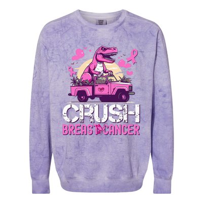 Crush Breast Cancer Awareness Monster Truck Colorblast Crewneck Sweatshirt