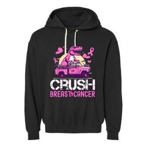 Crush Breast Cancer Awareness Monster Truck Garment-Dyed Fleece Hoodie