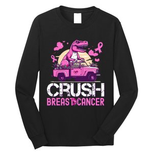 Crush Breast Cancer Awareness Monster Truck Long Sleeve Shirt