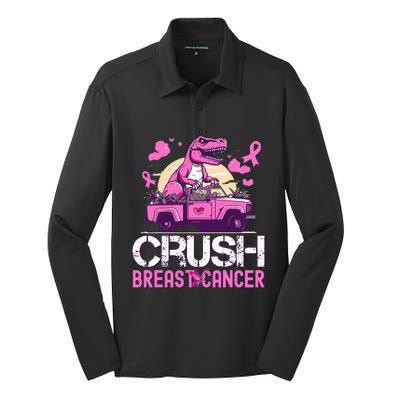 Crush Breast Cancer Awareness Monster Truck Silk Touch Performance Long Sleeve Polo