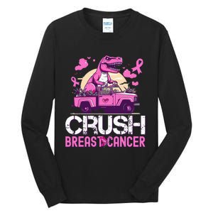 Crush Breast Cancer Awareness Monster Truck Tall Long Sleeve T-Shirt