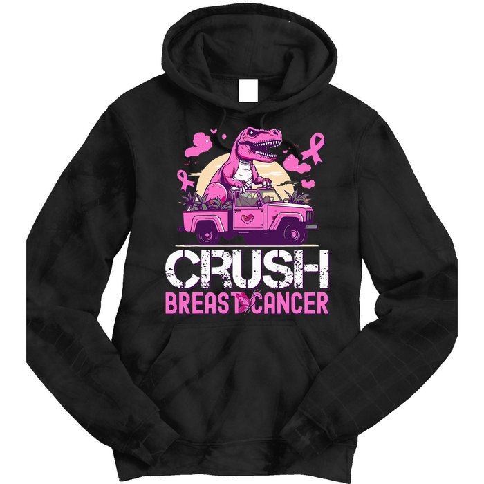 Crush Breast Cancer Awareness Monster Truck Tie Dye Hoodie