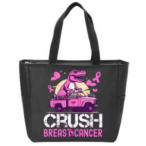 Crush Breast Cancer Awareness Monster Truck Zip Tote Bag