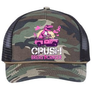 Crush Breast Cancer Awareness Monster Truck Retro Rope Trucker Hat Cap