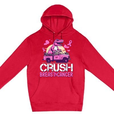 Crush Breast Cancer Awareness Monster Truck Premium Pullover Hoodie