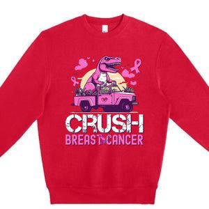 Crush Breast Cancer Awareness Monster Truck Premium Crewneck Sweatshirt