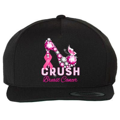 Crush Breast Cancer Warrior Support Breast Cancer Awareness Great Gift Wool Snapback Cap