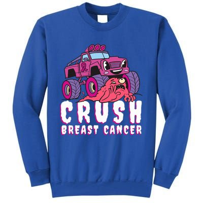 Crush Breast Cancer Awareness Monster Truck October Pink Tall Sweatshirt