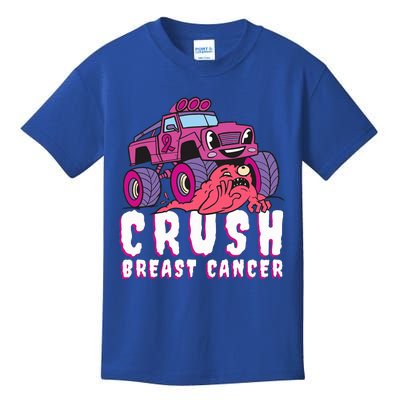 Crush Breast Cancer Awareness Monster Truck October Pink Kids T-Shirt