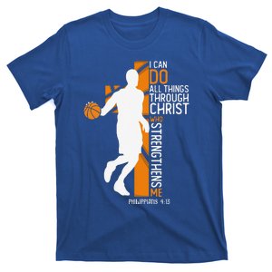 Christian Basketball Cross I Can Do All Things Through Jesus T-Shirt