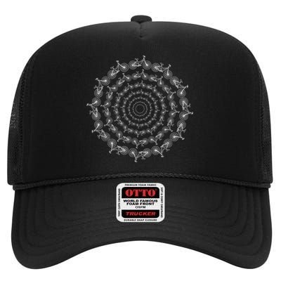 Cycling Bicycle High Crown Mesh Back Trucker Hat