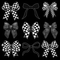 Coquette Bow Checkered Flag Race Car Racing Women Cute 16 in Basic Backpack