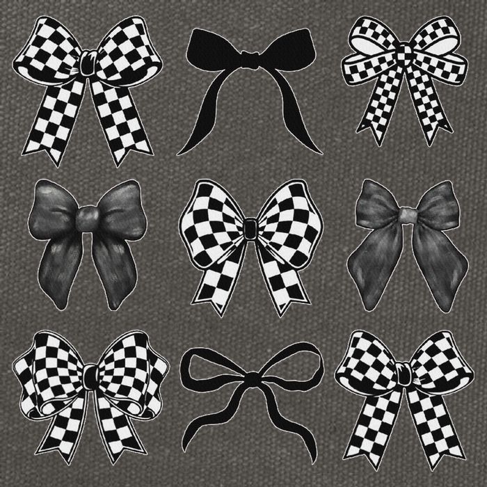 Coquette Bow Checkered Flag Race Car Racing Women Cute Cotton Canvas Backpack