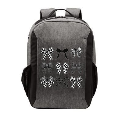 Coquette Bow Checkered Flag Race Car Racing Women Cute Vector Backpack