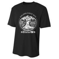 C.O.O.Rs Brewing Company Golden Since Vintage Banquet Badge Performance Sprint T-Shirt