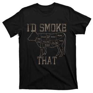 Chef Butcher Cook BBQ Id Smoke That Cow Beef Funny Gift T-Shirt