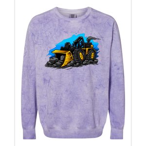 Cartoon Bulldozer Colorblast Crewneck Sweatshirt