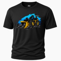 Cartoon Bulldozer Cooling Performance Crew T-Shirt