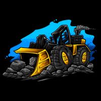 Cartoon Bulldozer Cooling Performance Crew T-Shirt