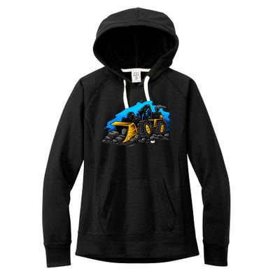 Cartoon Bulldozer Women's Fleece Hoodie