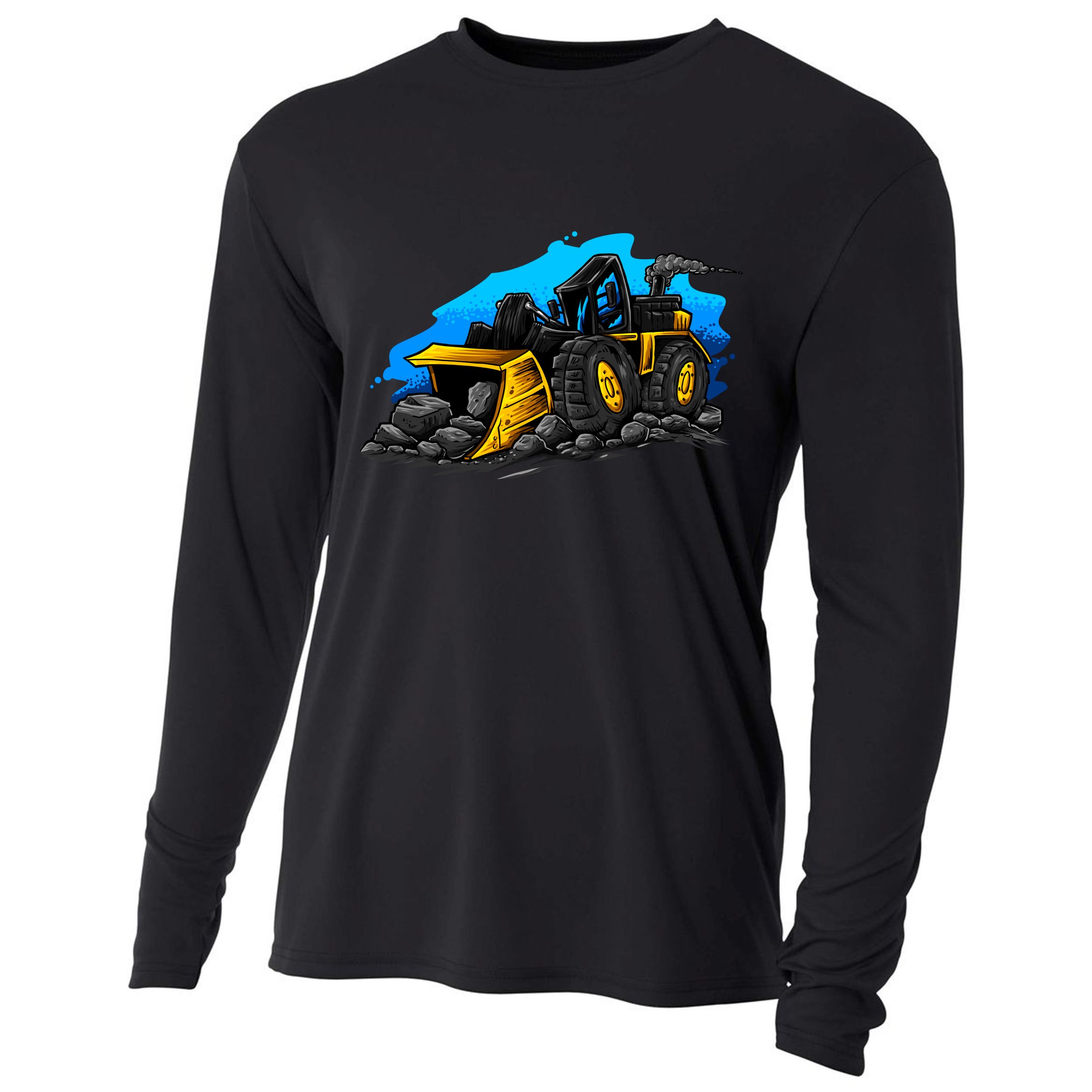 Cartoon Bulldozer Cooling Performance Long Sleeve Crew