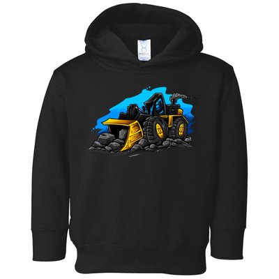 Cartoon Bulldozer Toddler Hoodie