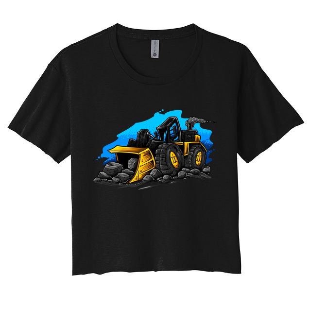 Cartoon Bulldozer Crop Top