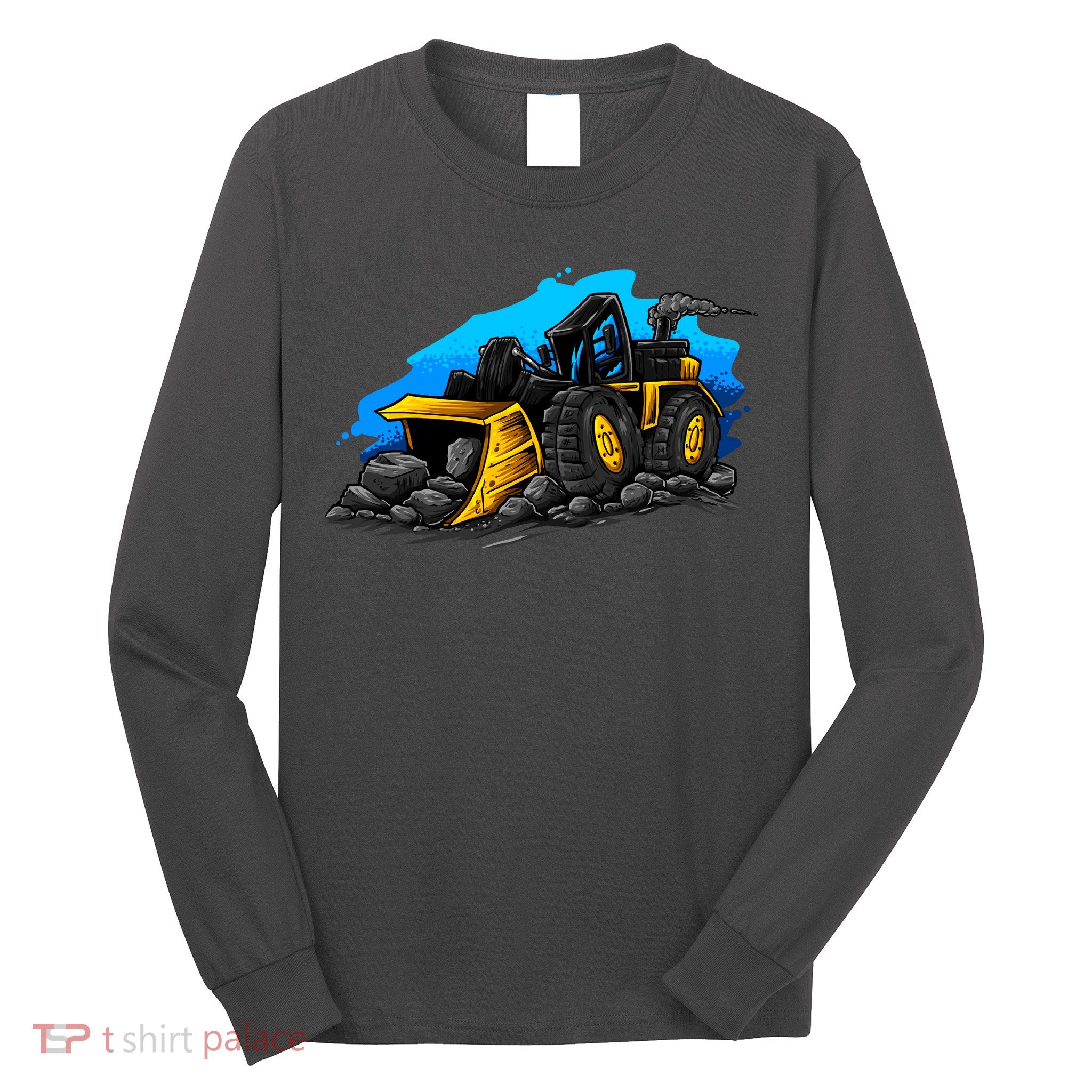 Cartoon Bulldozer Long Sleeve Shirt