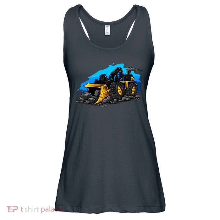 Cartoon Bulldozer Ladies Essential Flowy Tank
