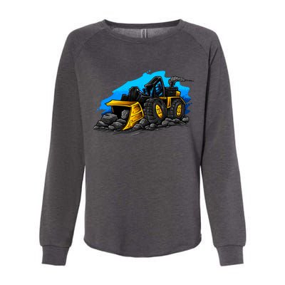 Cartoon Bulldozer Womens California Wash Sweatshirt