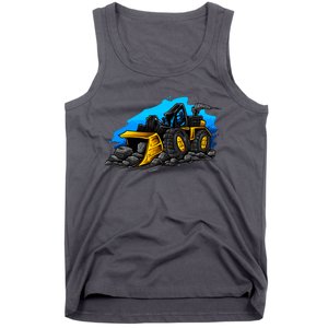 Cartoon Bulldozer Tank Top