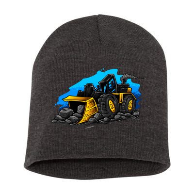 Cartoon Bulldozer Short Acrylic Beanie
