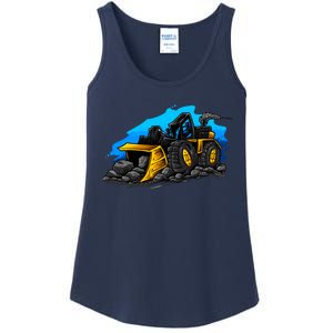 Cartoon Bulldozer Ladies Essential Tank