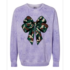 Coquette Bow Camouflage Colorblast Crewneck Sweatshirt