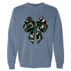 Coquette Bow Camouflage Garment-Dyed Sweatshirt