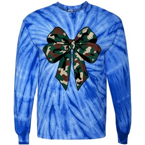 Coquette Bow Camouflage Tie-Dye Long Sleeve Shirt