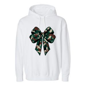 Coquette Bow Camouflage Garment-Dyed Fleece Hoodie