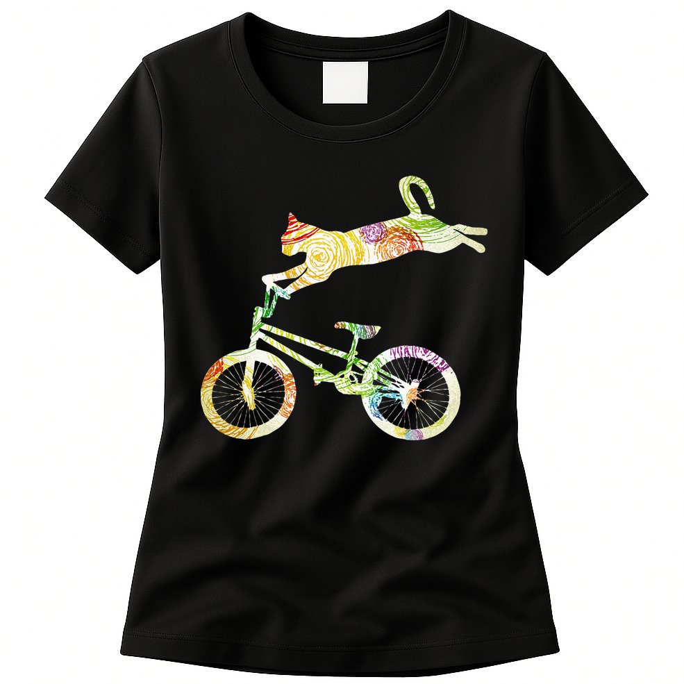 Cat Bike Cycling Bicycle Your Gift Collection Womens T-Shirt