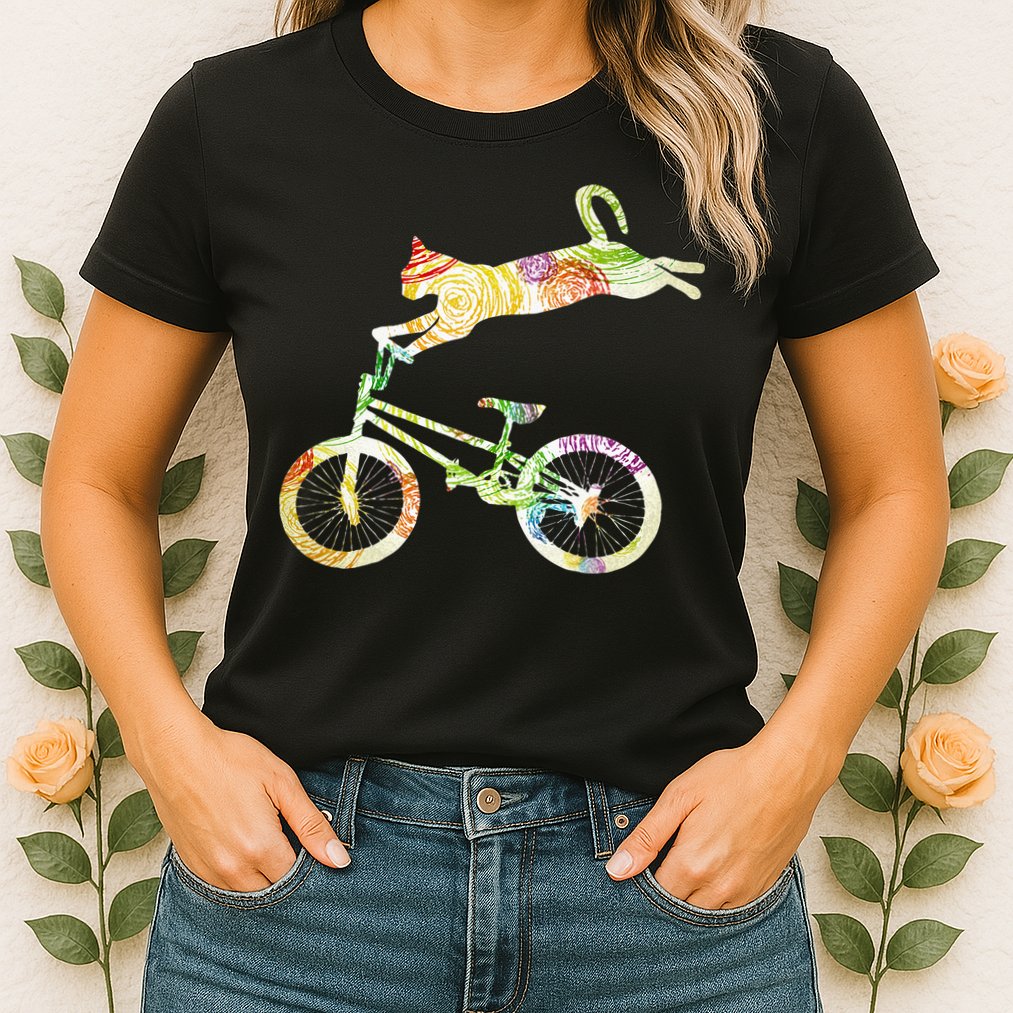 Cat Bike Cycling Bicycle Your Gift Collection Womens T-Shirt