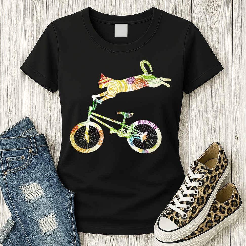 Cat Bike Cycling Bicycle Your Gift Collection Womens T-Shirt