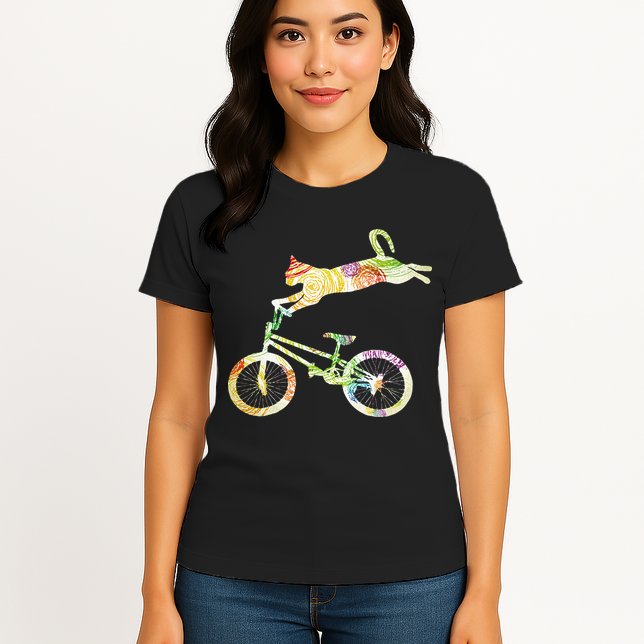 Cat Bike Cycling Bicycle Your Gift Collection Womens T-Shirt