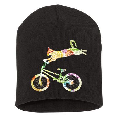 Cat Bike Cycling Bicycle Your Gift Collection Short Acrylic Beanie