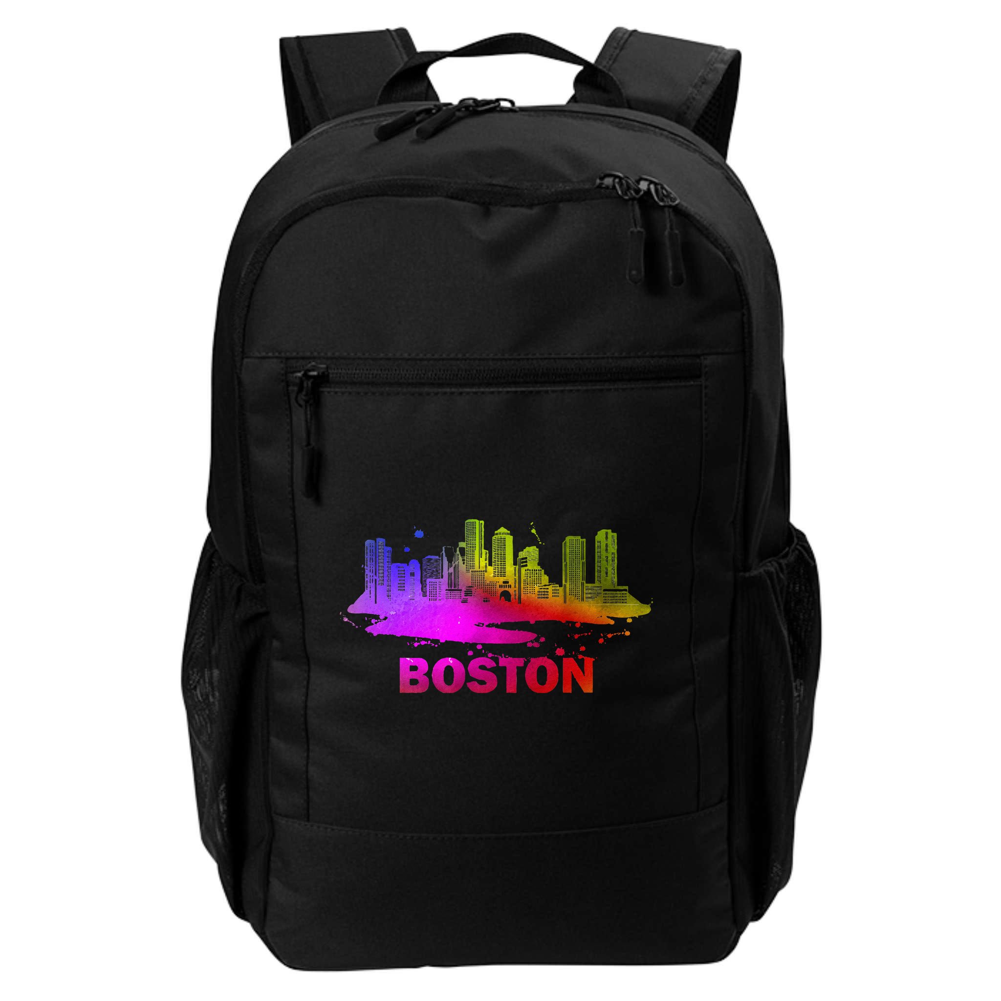 Colorful Boston Cityscape Boston Massachusetts Skyline Backpack
