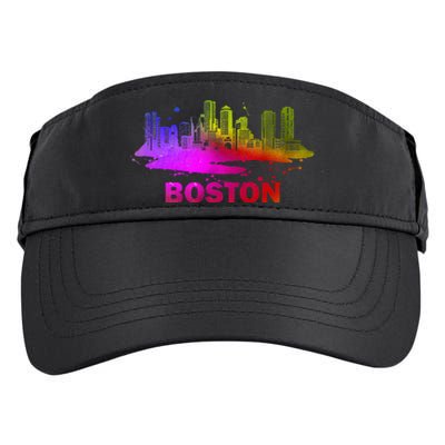 Colorful Boston Cityscape Boston Massachusetts Skyline Adult Drive Performance Visor