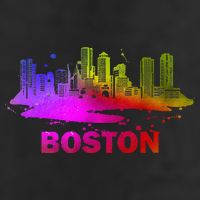 Colorful Boston Cityscape Boston Massachusetts Skyline Hat