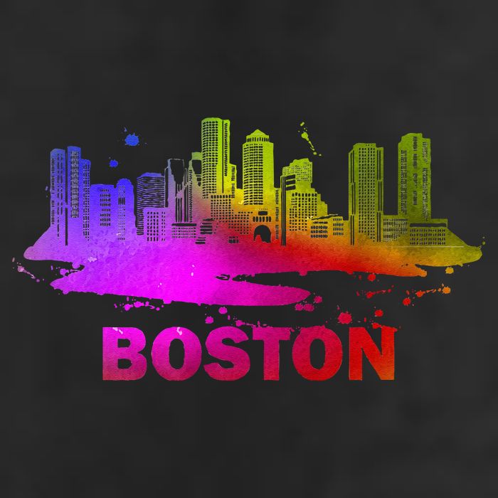 Colorful Boston Cityscape Boston Massachusetts Skyline Hat