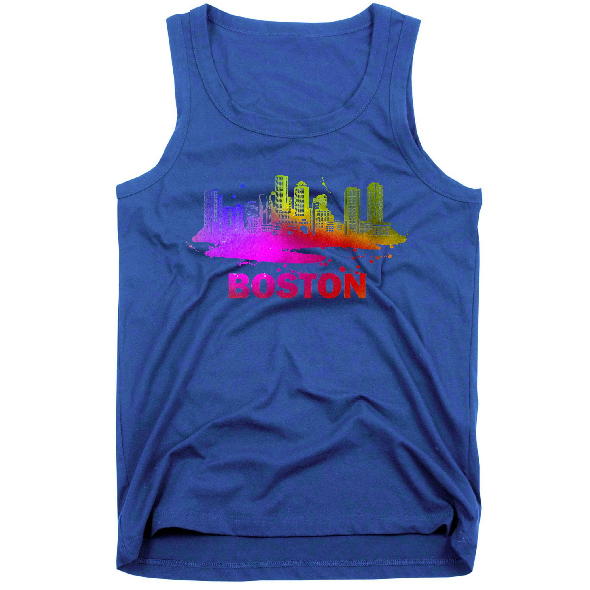 Colorful Boston Cityscape Boston Massachusetts Skyline Tank Top