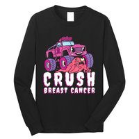 Crush Breast Cancer Awareness Monster Truck October Pink Long Sleeve Shirt